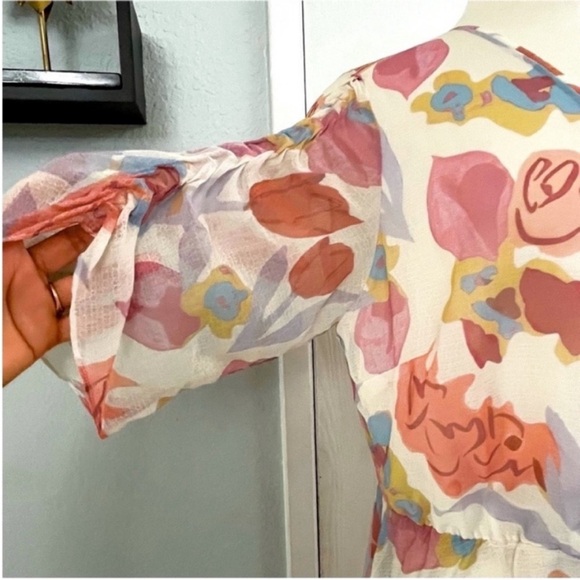 Ted Baker Juleah Pastel Floral Mini Dress Sz 4 US 10 - Picture 9 of 13